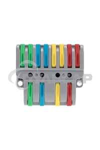 Клемма Rexant СМК 4х2 проходная разветвительная 4 полюса, с монтажной площадкой (1 ввод, 2 вывода на полюс) (20 шт/уп)