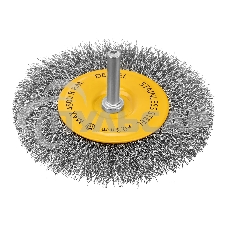 Щетка для дрели Denzel 100 мм, плоская, со шпилькой, нержавеющая витая проволока
