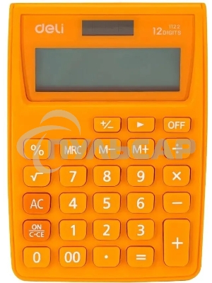 Калькулятор настольный Deli E1122/OR оранжевый 12-разр.