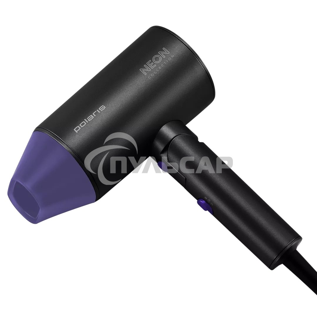 Фен Polaris PHD-2120 TI (2400W, 2 режима,2 скорости концентратор ) черный/фиолетовый