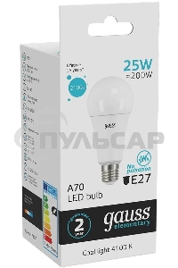 Лампа светодиодная Gauss LED Elementary A67 25W E27 2100lm 4100K 1/10/50 0