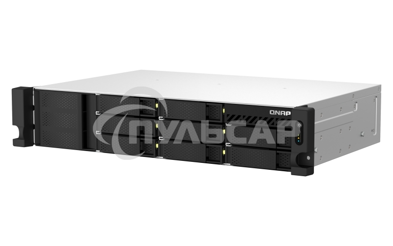 Сетевое хранилище SMB QNAP TS-873AeU-RP-4G NAS 8 HDD trays, 2x 2.5 GbE. 64-bit 4-core AMD V1500B 2,2 GHz, 4 Gb. RAM (1*4 Gb) up to 32Gb (2*16 Gb), 2 x M2 2280 (PCIe Gen3 x 1), 2xPSU W/o rail kit RAIL-B02