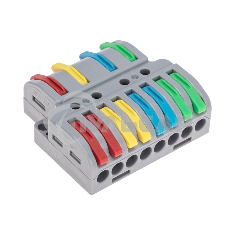 Клемма Rexant СМК 4х2 проходная разветвительная 4 полюса, с монтажной площадкой (1 ввод, 2 вывода на полюс) (20 шт/уп)