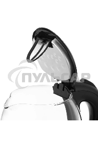 Чайник электрический Kitfort КТ-657, 1.7л, 2200Вт, (корпус: стекло), нержавеющая сталь/черный