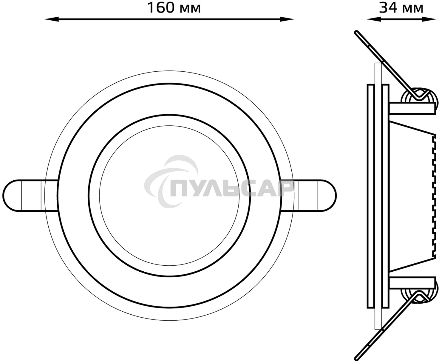 Светильник Gauss 947111112 12Вт 3000K цв.св.:белый теплый белый