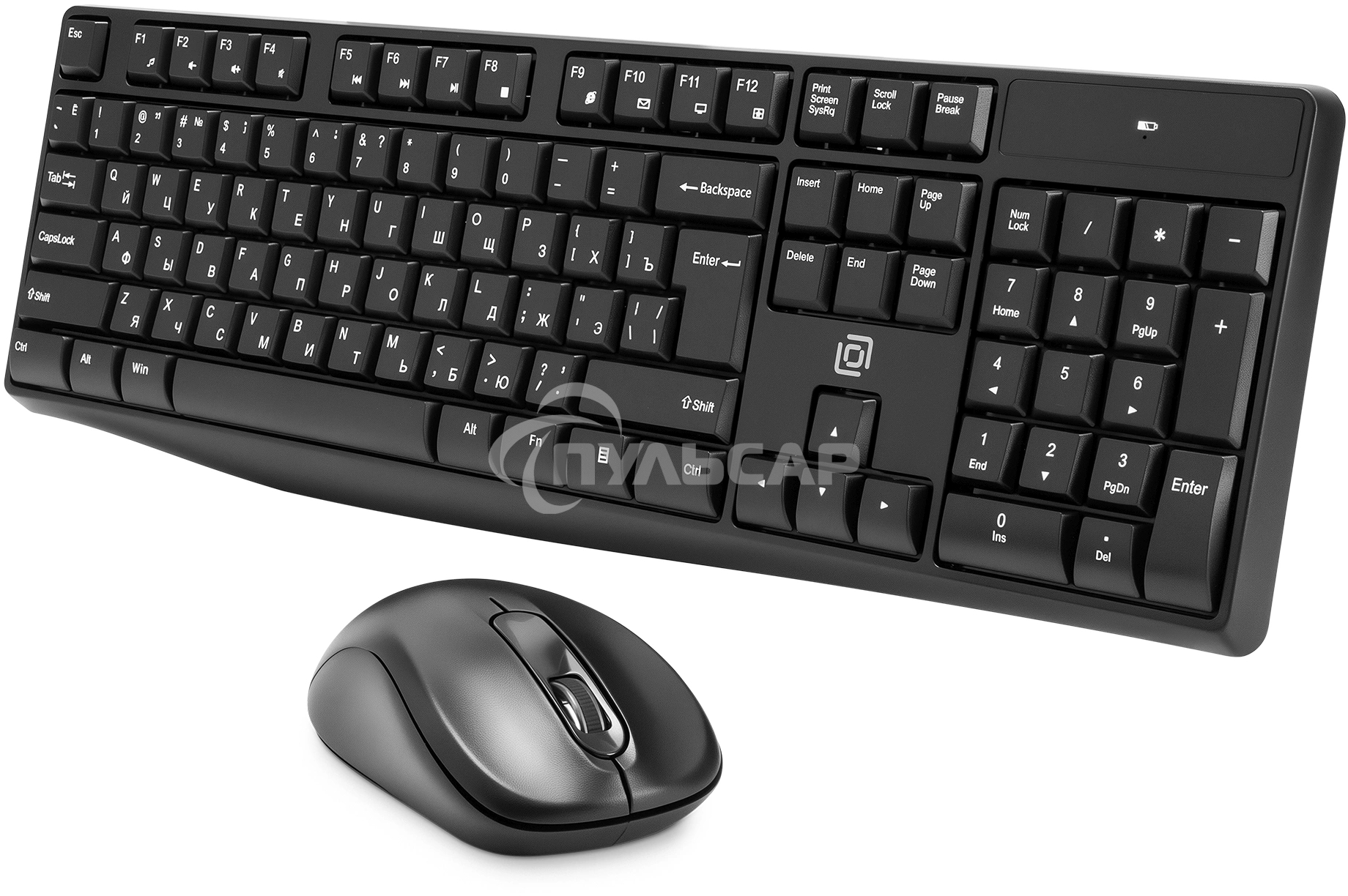 Комплект клавиатура + мышь Оклик S260W клав:черный мышь:черный USB беспроводная Multimedia (2066170)