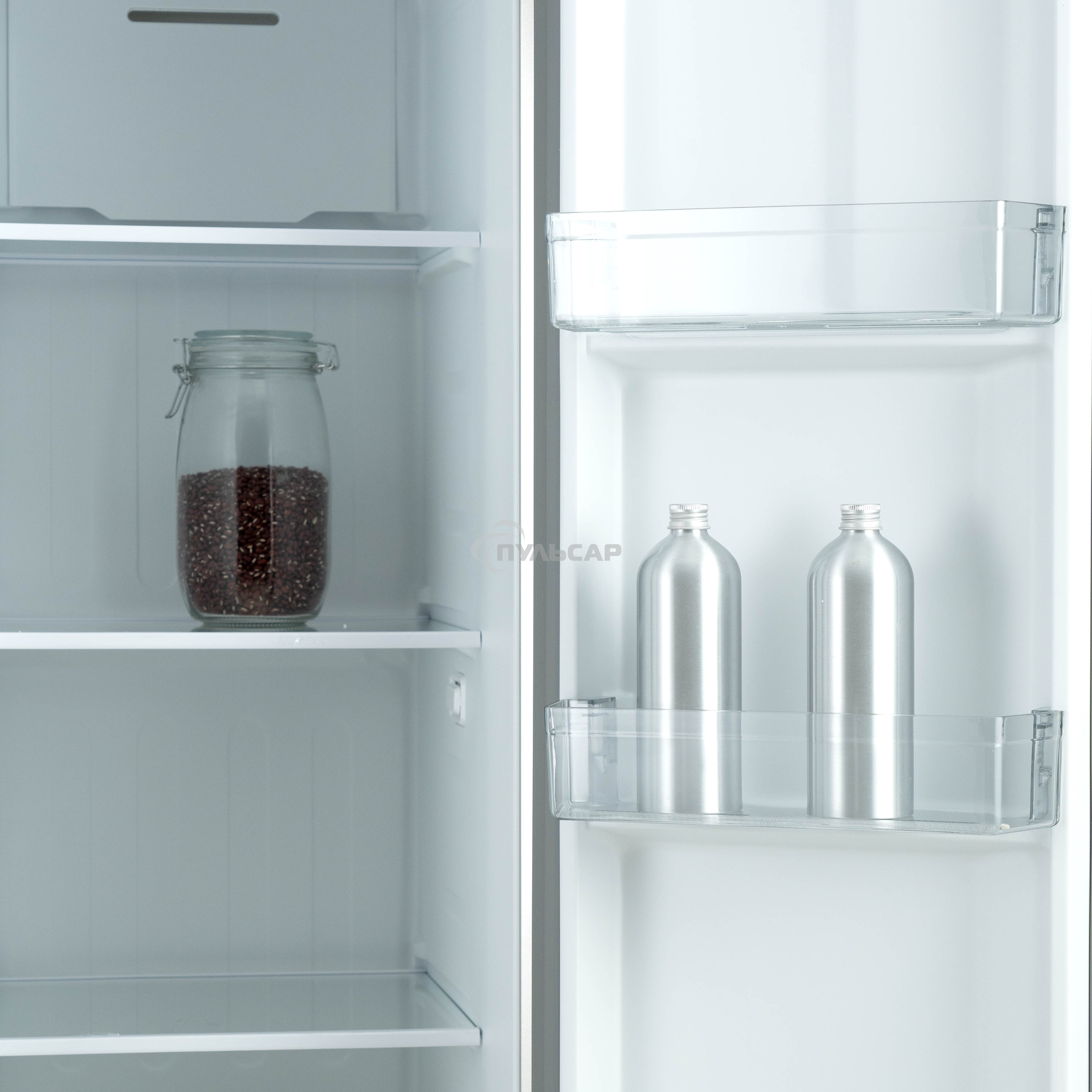 Холодильник Бирюса SBS 400 I нержавеющая сталь двухкамерный 232/168 л морозилка слева, No Frost, Side-by-side