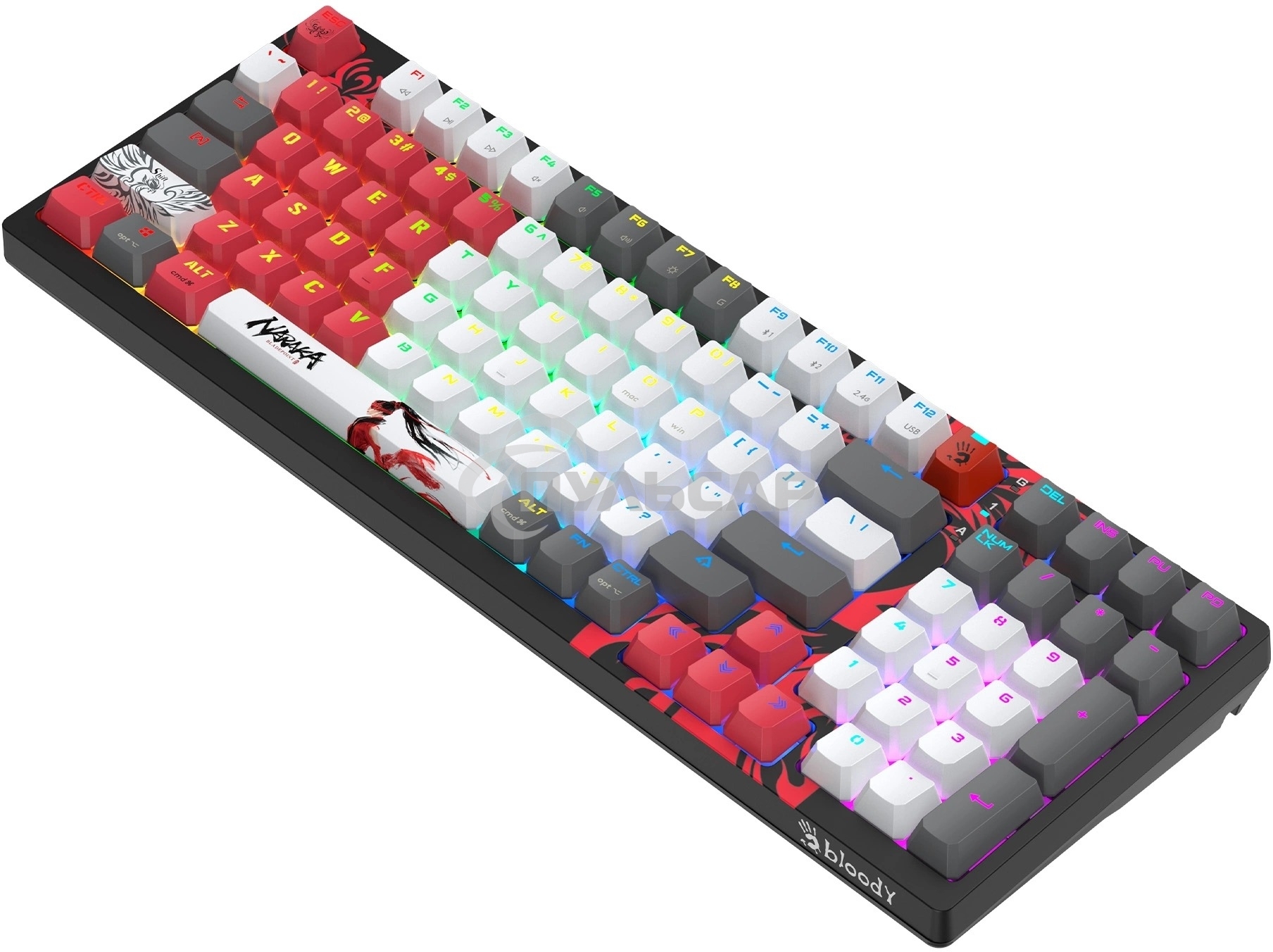 Клавиатура беспроводная механическая A4Tech Bloody WS98 Naraka USB черный/красный (WS98)