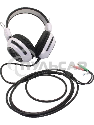 Наушники с микрофоном Oklick HS-G300 белый/черный 2.5м мониторы