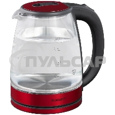 Чайник электрический Scarlett SC-EK27G65 красный/черный, 1800 Вт, 1.8 л