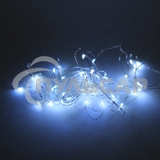 Гирлянда светод. Funray Нить, SE-STRING-550W, 5м, 50 LED, холодный белый, 3*АА, серебр. шнур 0,3м