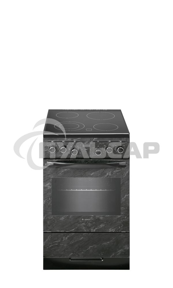 Плита электрическая Gefest ЭП Н Д 5560-03 0053 черный/мрамор, конфорок 4 электрических, духовка 55 л, 50 см x 85 см x 58.5 см