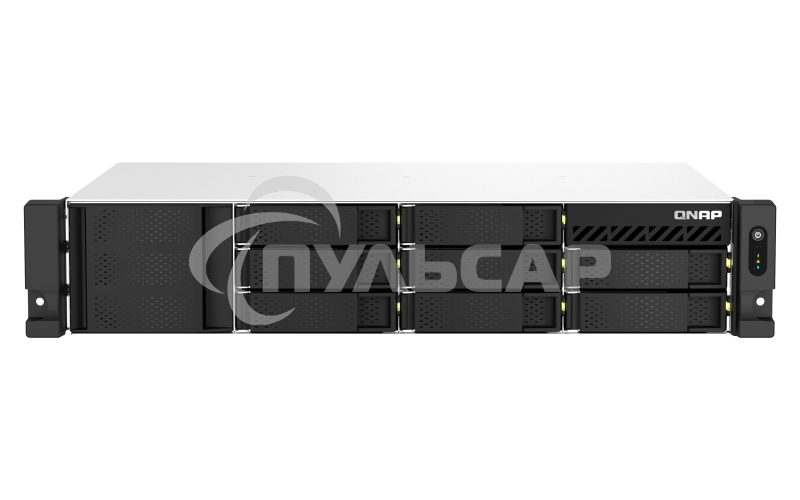 Сетевое хранилище SMB QNAP TS-873AeU-RP-4G NAS 8 HDD trays, 2x 2.5 GbE. 64-bit 4-core AMD V1500B 2,2 GHz, 4 Gb. RAM (1*4 Gb) up to 32Gb (2*16 Gb), 2 x M2 2280 (PCIe Gen3 x 1), 2xPSU W/o rail kit RAIL-B02