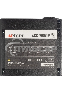 Блок питания Accord ACC-W650P, 650Вт, 80 PLUS WHITE, 120мм, черный