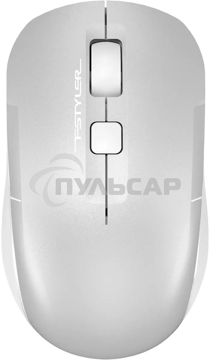 Мышь беспроводная A4Tech Fstyler FB26CS Air2 серебристый/белый, 2000 dpi, радиоканал, Bluetooth, USB, кнопки - 4