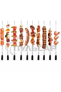 Электрошашлычница Kitfort КТ-1407 900Вт нержавеющая сталь/оранжевый