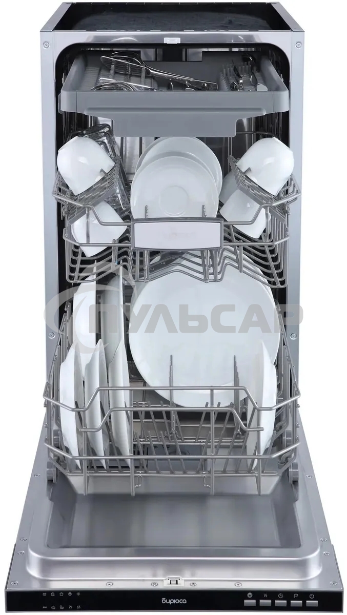 Встраиваемая посудомоечная машина Бирюса DWB-410/6, черный, 44.8 см, 10 компл., 47 дБ, класс A++
