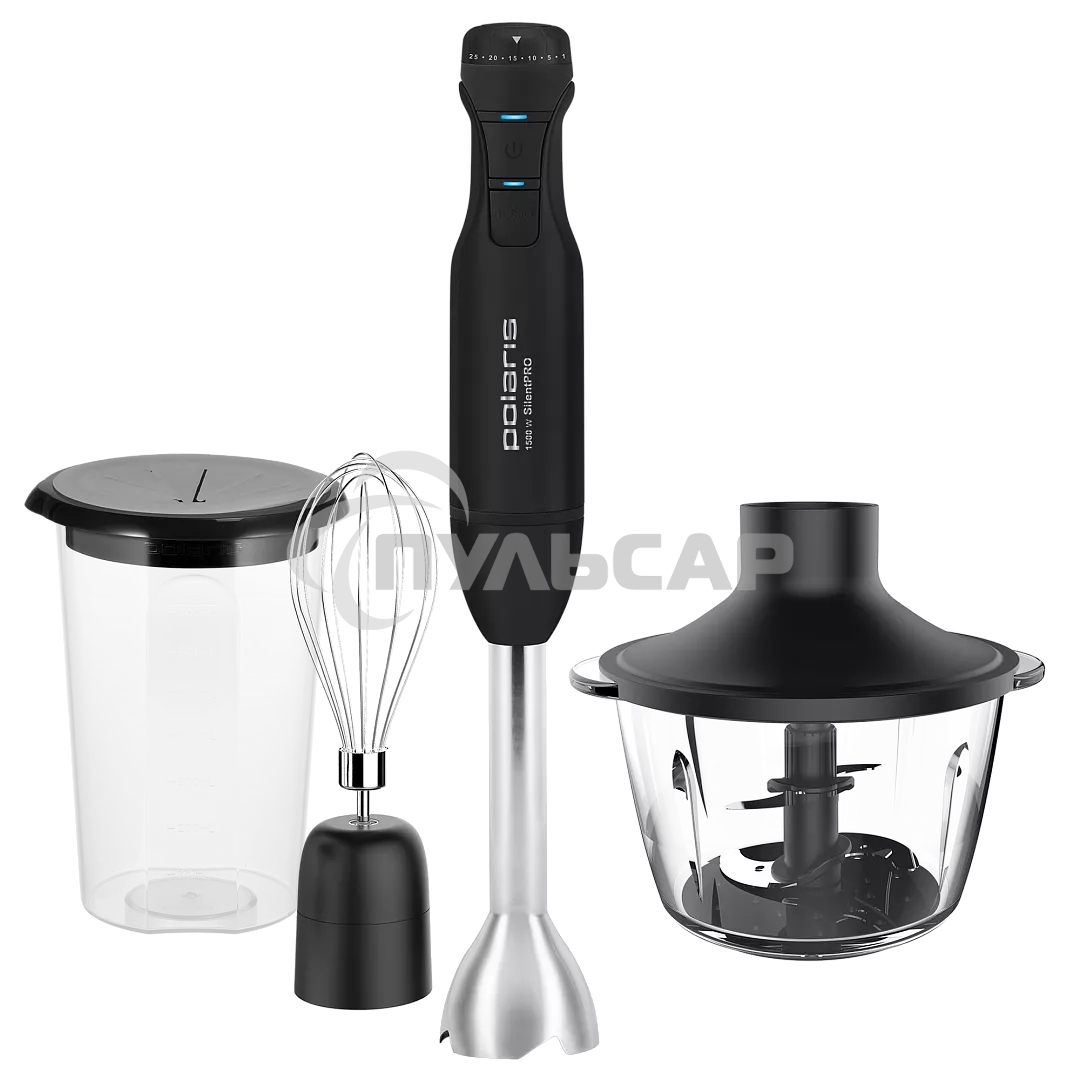 Блендер погружной Polaris PHB 1510GL Silent 1500 Вт, 0.8 л, черный