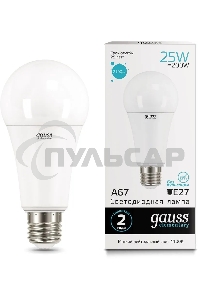 Лампа светодиодная Gauss LED Elementary A67 25W E27 2100lm 4100K 1/10/50 0