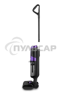 Пылесос вертикальный моющий Kitfort КТ-5176 черный/фиолетовый, питание от аккумулятора, 200 Вт, уборка влажная, пылесборник 0.75 л, работа от АКБ max 35 мин.