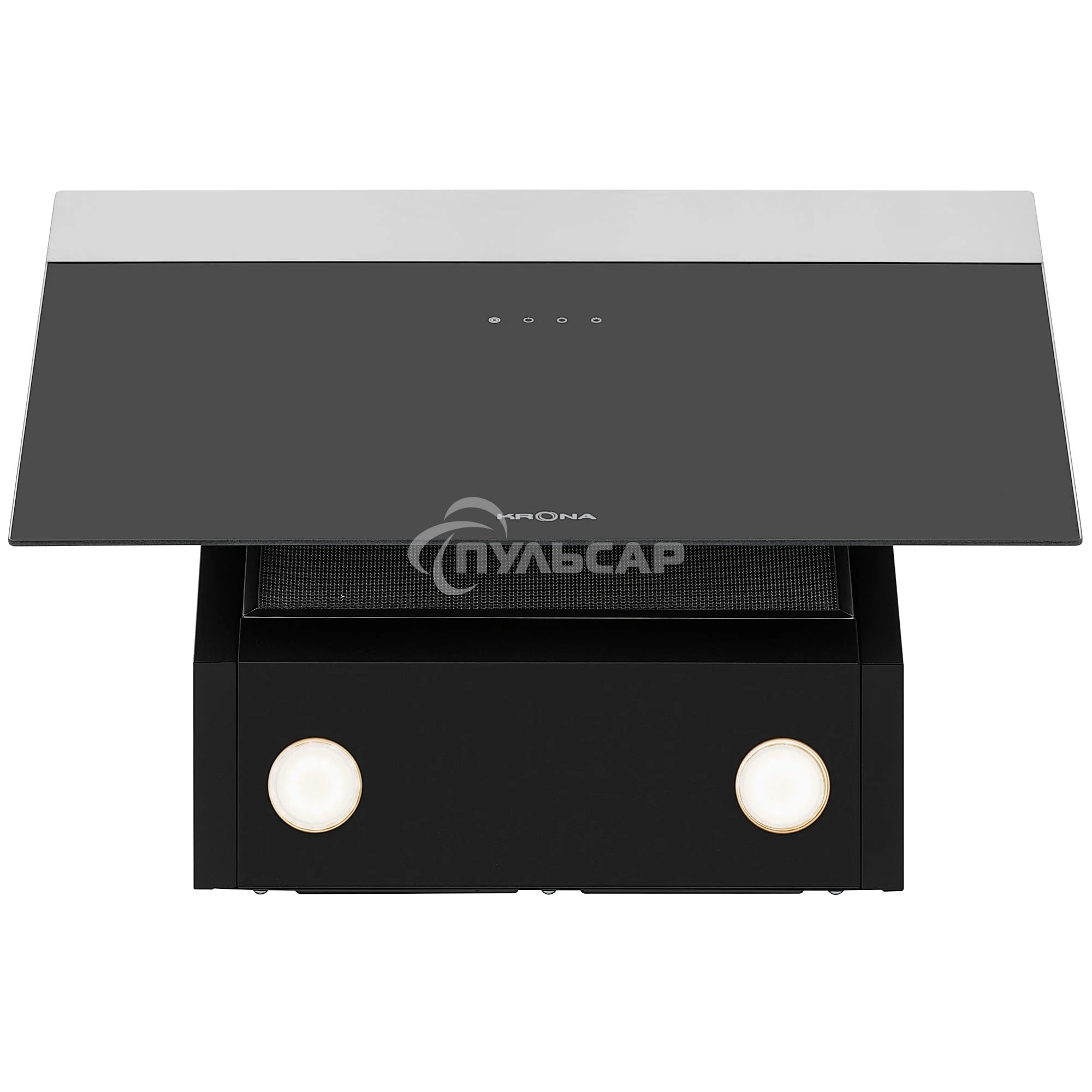 Вытяжка наклонная Krona Kristen 600 S черный/нержавеющая сталь, 60 см, 1300 куб. м/ч, 59 дБ