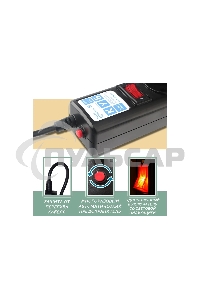 Сетевой фильтр Powercube SPG5-С2 1.9м (5 розеток) черный (коробка)