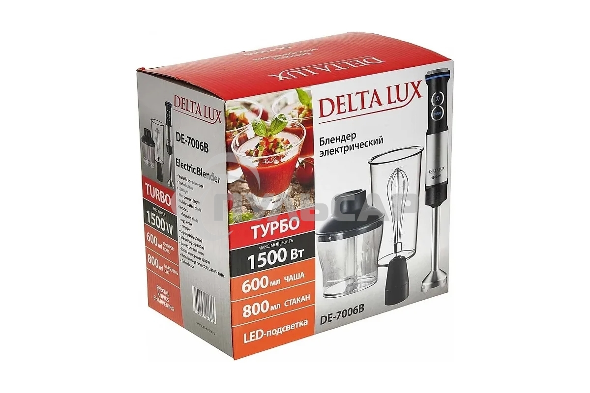 Блендер погружной DELTA LUX DE-7006B черный