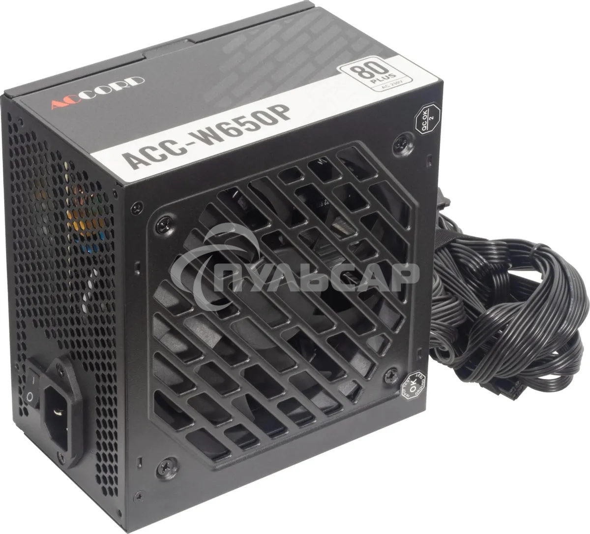 Блок питания Accord ACC-W650P, 650Вт, 80 PLUS WHITE, 120мм, черный