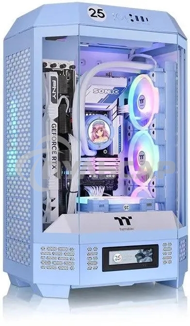 Компьютерный корпус Thermaltake The Tower 300 Hydrangea голубой без БП miniITX 8x120мм 6x140мм 2xUSB 3.0 audio bott PSU