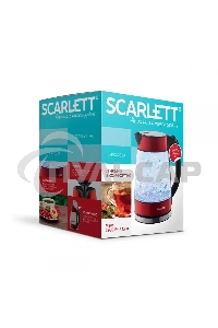 Чайник электрический Scarlett SC-EK27G79 красный, 2200 Вт, 1.7 л