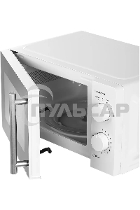 Микроволновая печь Galanz MOS-1706MW белый, 17 л, 700 Вт, переключатели - поворотный механизм