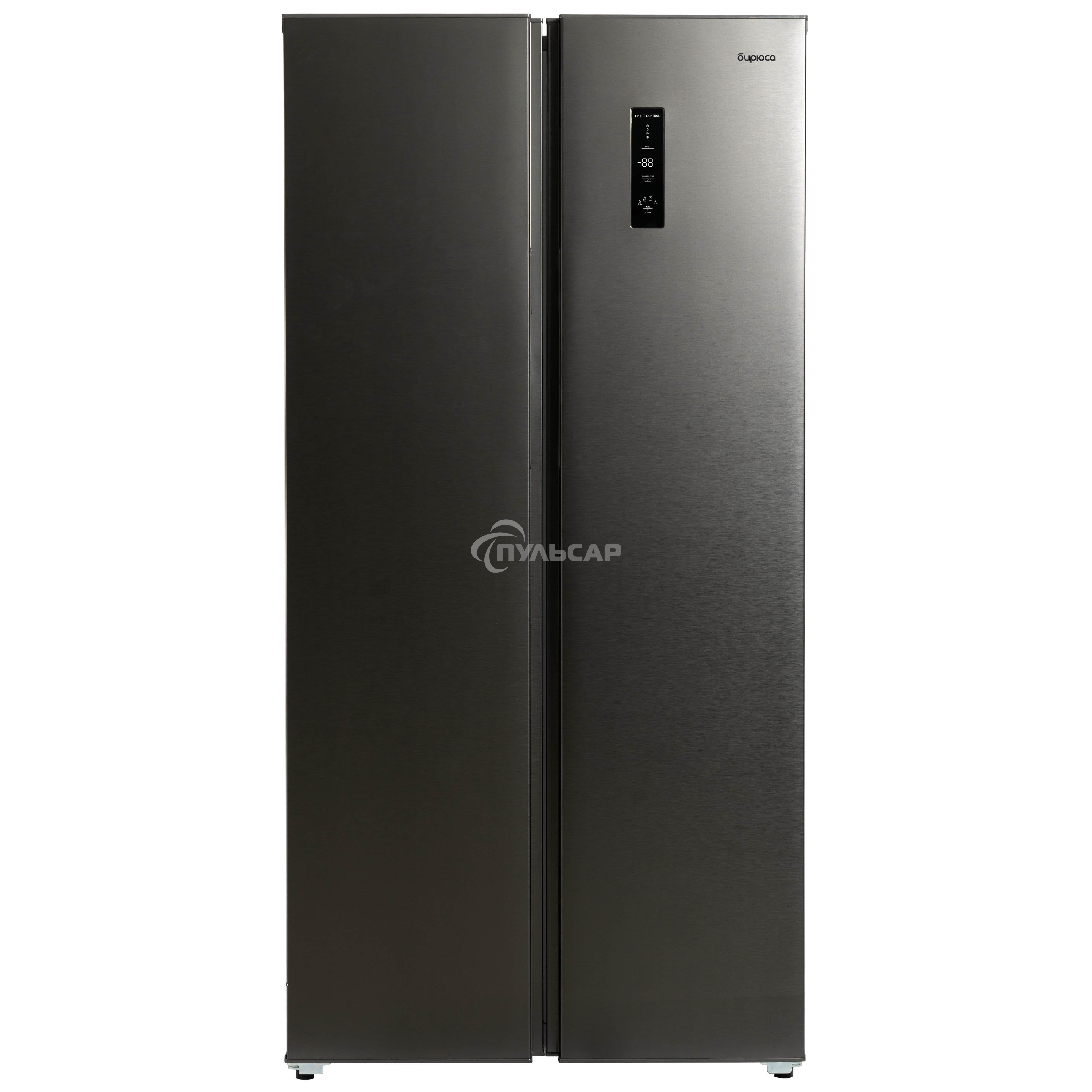 Холодильник Бирюса SBS 400 DI нержавеющая сталь двухкамерный 232/168 л морозилка слева, NoFrost, Side-by-side