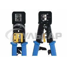 Инструмент обжимной Cabeus HT-376Z для коннекторов быстрой установки RJ-45 (8р8с), RJ-11/12 (6р6с, 6р4с, 6р2с), профессиональный, с храповым механизмом