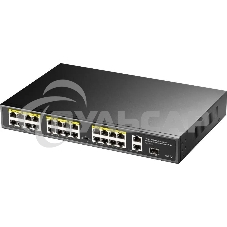 Коммутатор Cudy FS1026PS1, (L2) 24x100Мбит/с 2x1Gbит/с, 1SFP, 24PoE, 24PoE+ 300W, неуправляемый