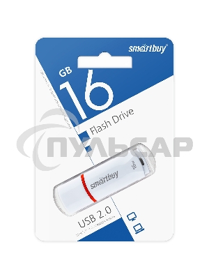 Флешка USB SmartBuy 16Gb Crown белый (SB16GbCRW-W)