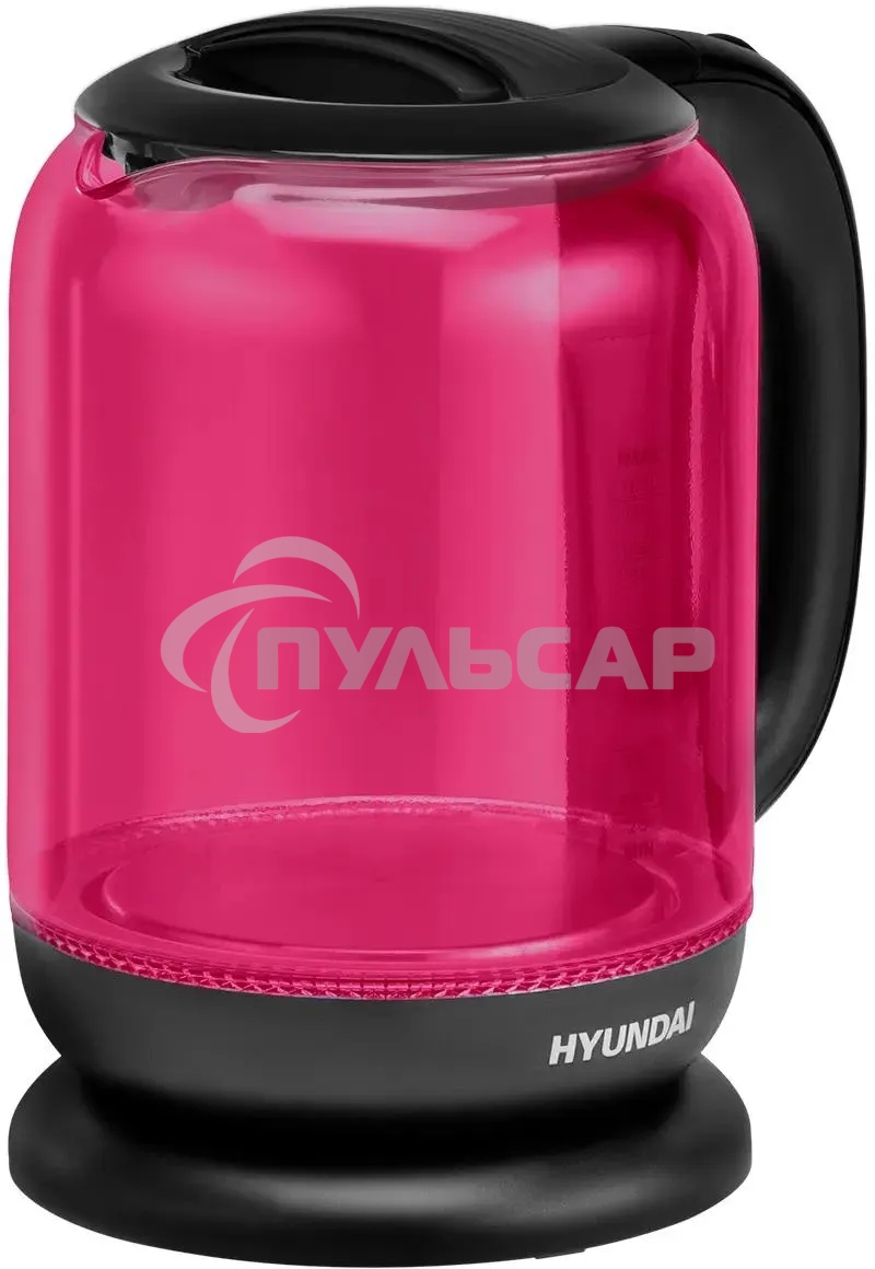 Чайник электрический Hyundai HYK-G4808 1.8л. 2200Вт малиновый/черный (корпус: стекло)