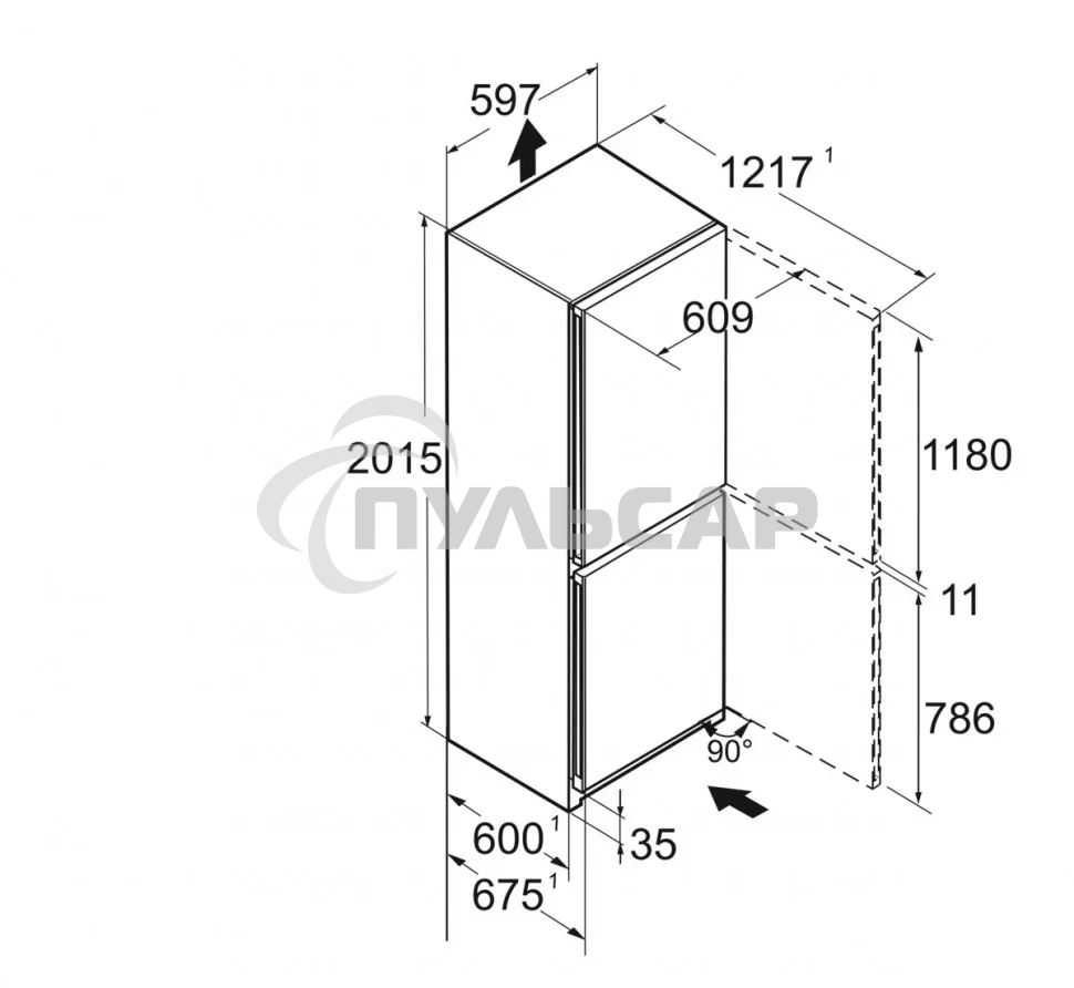 Холодильник Liebherr CBNsfc 572i-22 001 серебристый двухкамерный 172/94л морозилка снизу, No Frost