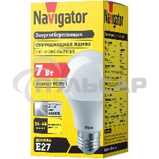 Лампа светодиодная Navigator NLL-A60-7-24/48-4K-E27 (низковольтная)