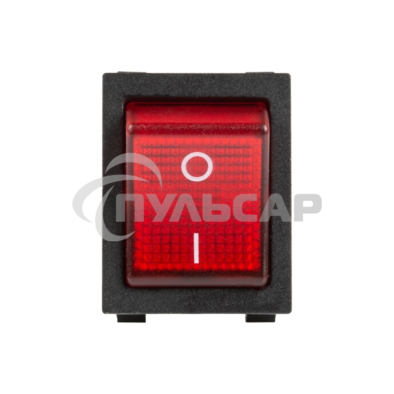 Выключатель клавишный 250V 30А (4с) ON-OFF красный с подсветкой Rexant