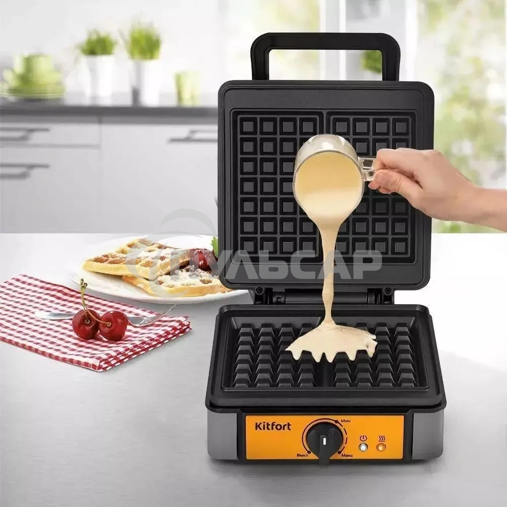 Вафельница Kitfort КТ-1694 1200Вт серый