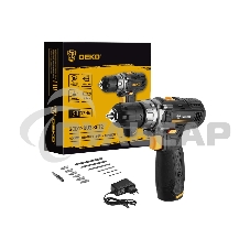 Дрель-шуруповерт Deko GCD12DU3 SET2 FU-Li-Ion, Аккумуляторная, 12В, 1 АКБ