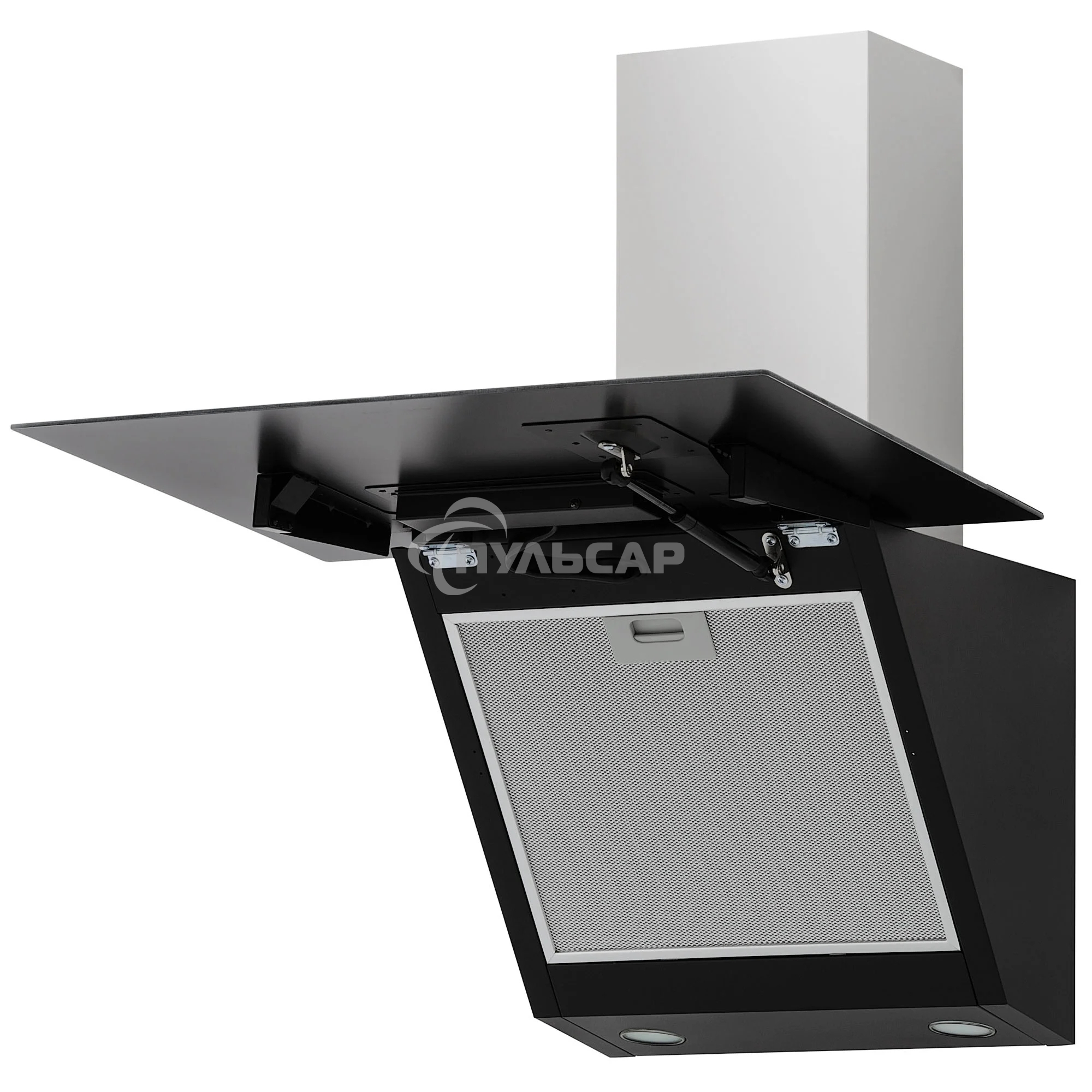 Вытяжка наклонная Krona Kristen 600 S черный/нержавеющая сталь, 60 см, 1300 куб. м/ч, 59 дБ