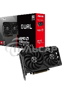 Видеокарта Asus PCI-E 5.0 DUAL-RX9060XT-16G AMD Radeon RX 9060XT 16Gb 128bit GDDR6 2550/20000 HDMIx1 DPx2 HDCP Ret