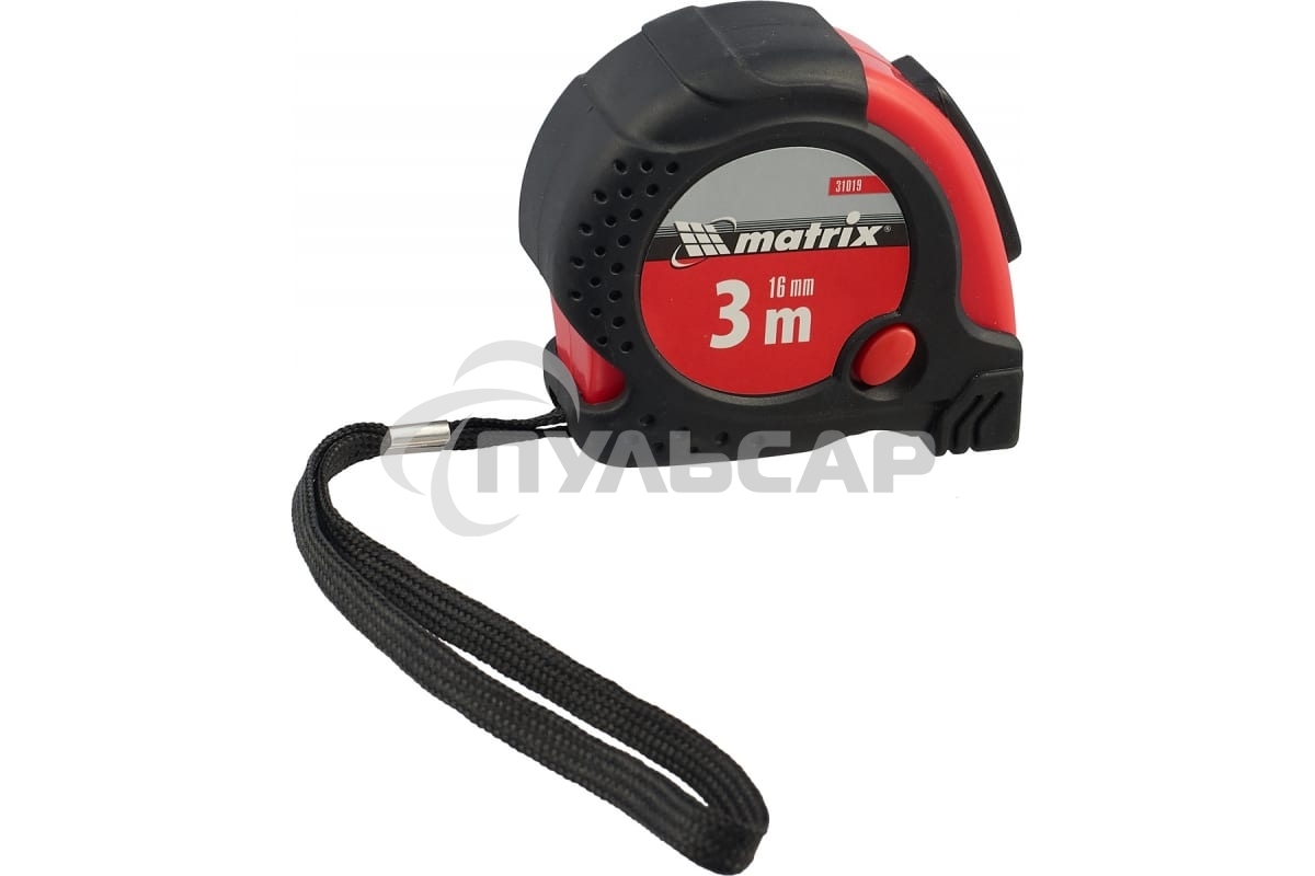 Рулетка Matrix status magnet fixation 3 мх16мм обрезиненный корпус зацеп с магнитом