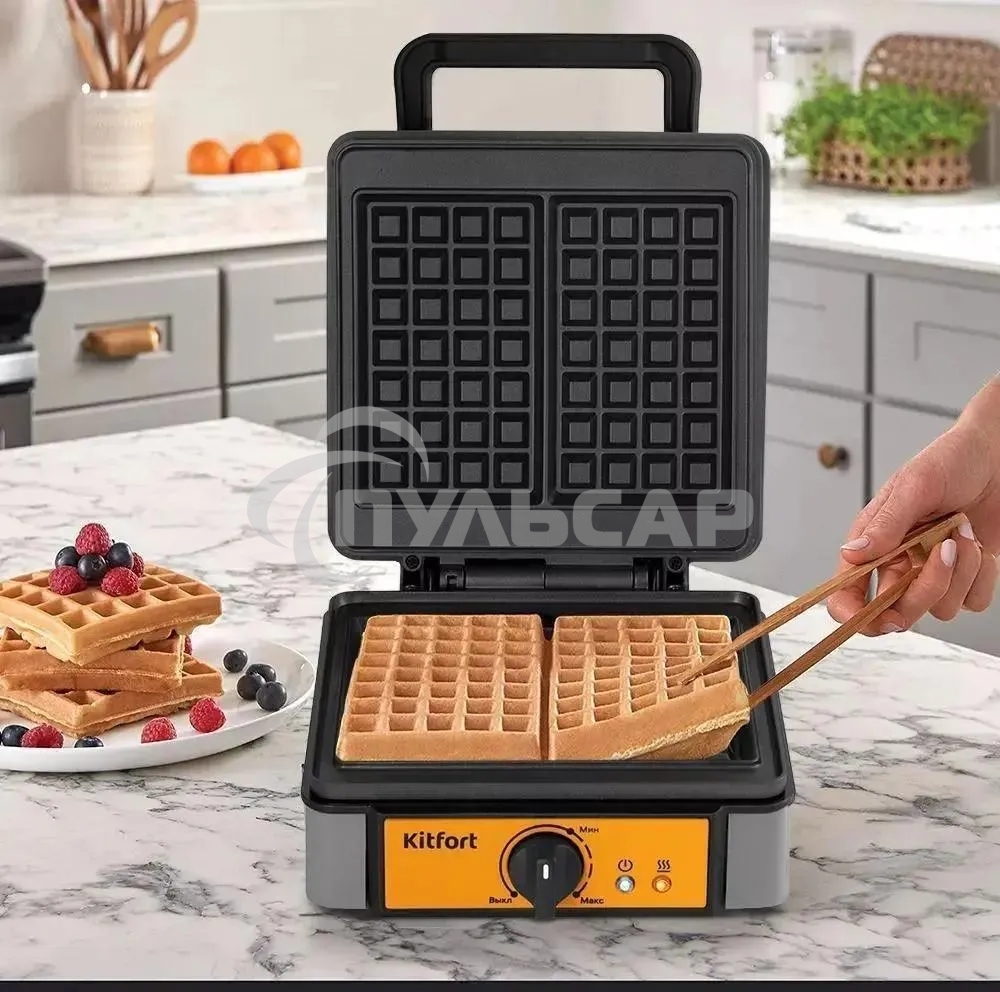 Вафельница Kitfort КТ-1694 1200Вт серый