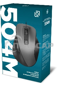 Мышь проводная Oklick 504M черный/серый, 3600 dpi, USB, кнопки - 6