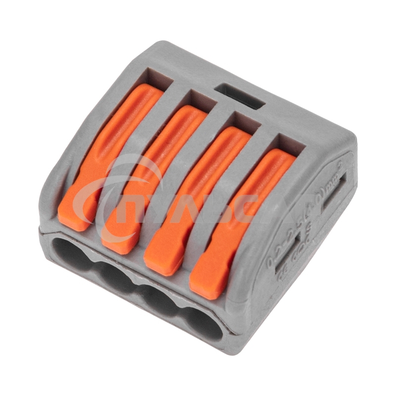 Универсальная клемма Rexant СМК 222-414, 4-проводная серая 0,08-2,5/4 мм² (50 шт/уп)