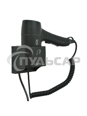 Фен для волос настенный Puff 1205Bl, черный, 1,2 кВт