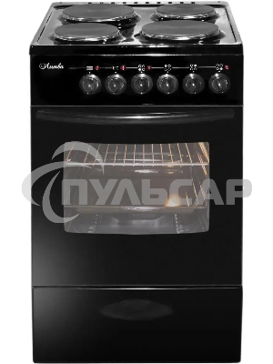 Плита электрическая Лысьва ЭП 411 МС черный, конфорок 4 шт, духовка 57 л, 50 см x 84 см x 60 см (без крышки)