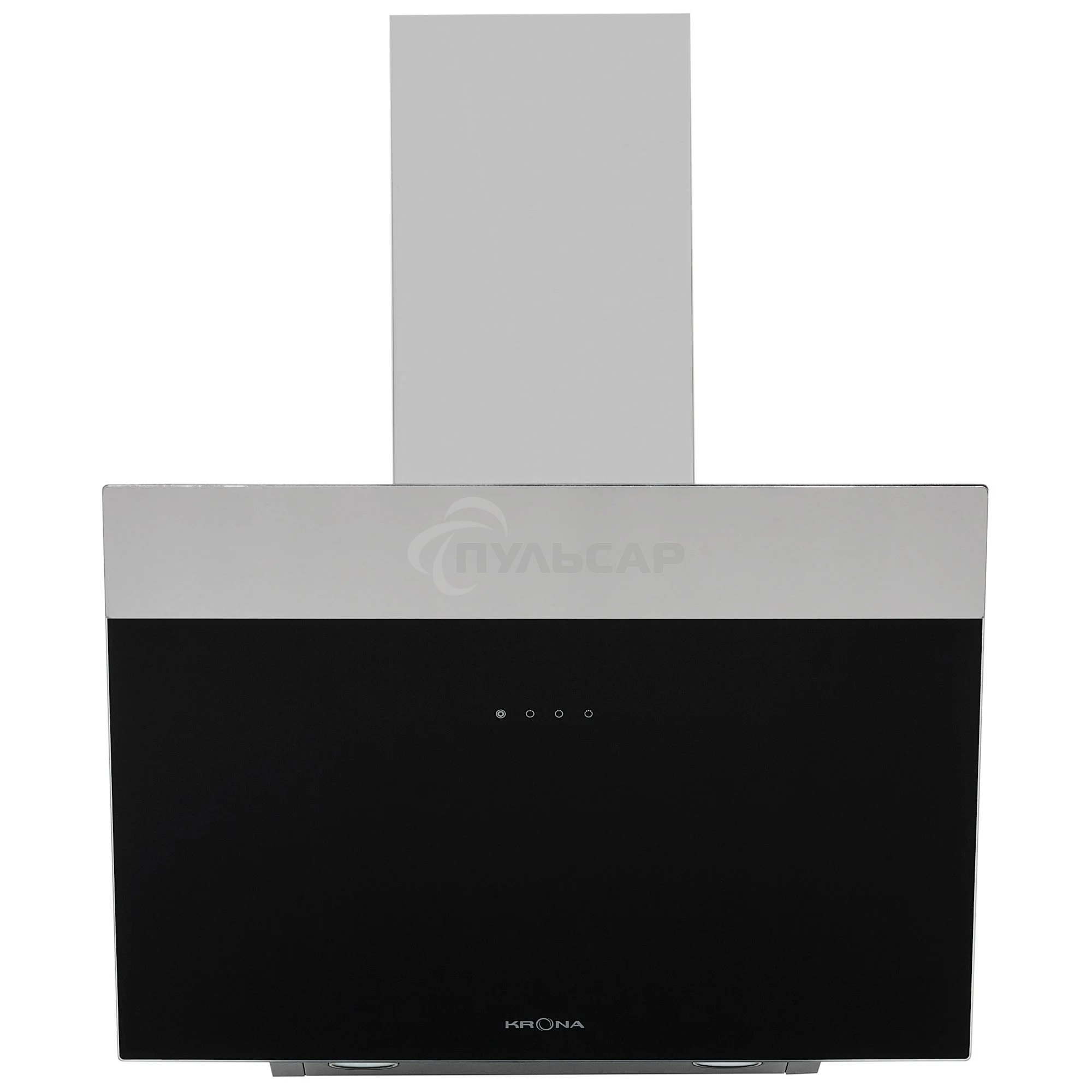 Вытяжка наклонная Krona Kristen 600 S черный/нержавеющая сталь, 60 см, 1300 куб. м/ч, 59 дБ